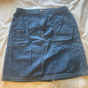 Knee length jean skirt